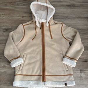 Women's Tan Ski Jacket with Hood